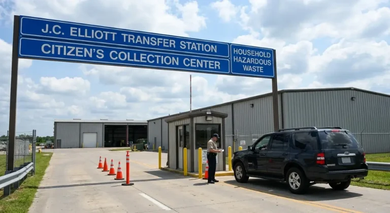 Entrance to the J.C. Elliott Transfer Station HHW drop-off in Corpus Christi, TX