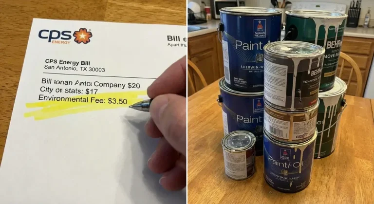 San Antonio CPS Energy bill showing the environmental fee required for free paint disposal at city HHW sites.
