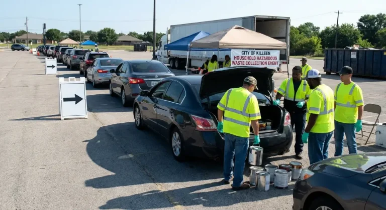 Residential paint drop-off at the Killeen Special Events Center HHW collection day.